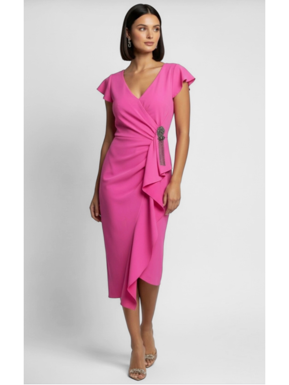 Pinko New Gaff Crepe Midi Dress